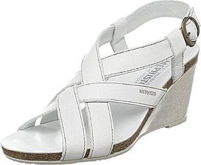 Mephisto sleehak LOLIE Dames Sandaal - Wit leer